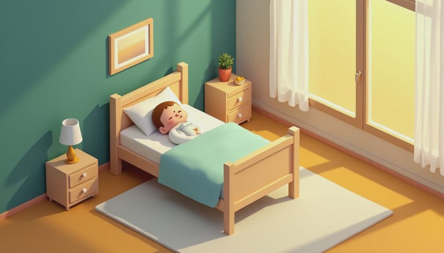 Visual context for newborn rolling on side